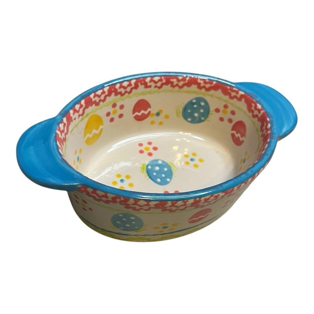 TEMP-TATIONS by Tara Old World Easter Egg Hunt Hand Painted CASSEROLE DISH